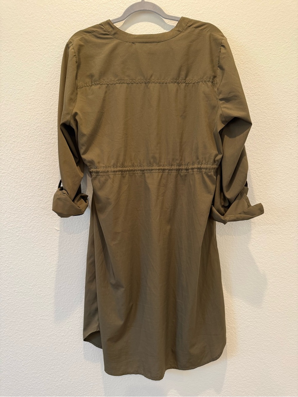 Motherhood maternity shirt dress green size XL gathered waist - Picture 2 of 10